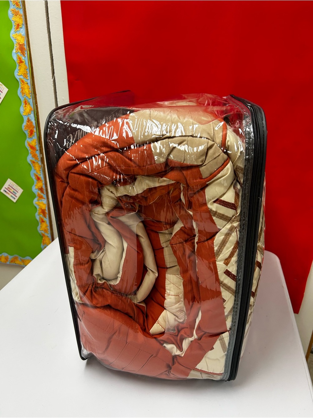 Queen Comforter Set in Rust Red - Picture 2 of 3